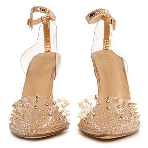 LILIANA gold stud pointed heel